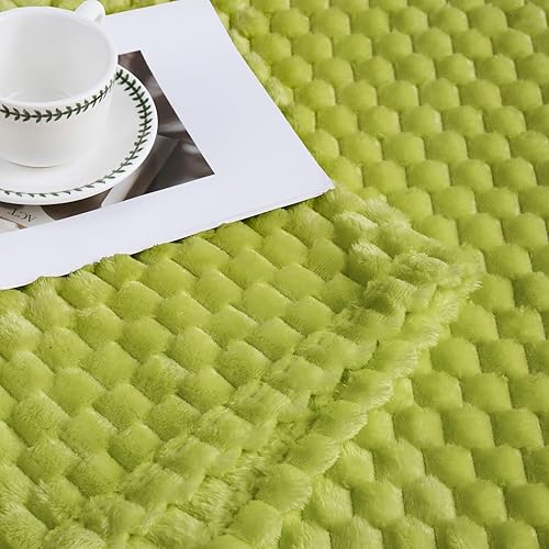 Miniatura 5 de BNuitland Manta de franela verde fruta (50 x 40 pulgadas), forro polar de 300 GSM, acogedora, cálida, suave, ligera, para bebés y mascotas, adecuada