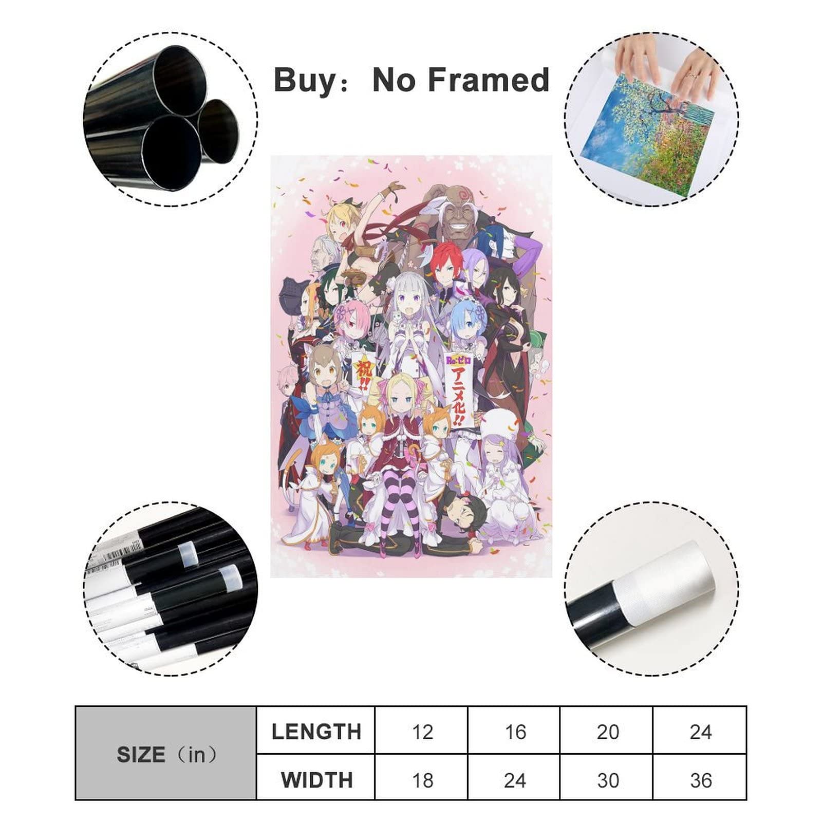 Amazon.co.jp: Reゼロ 人気アニメ キャラクター大集合 記念 ポスター