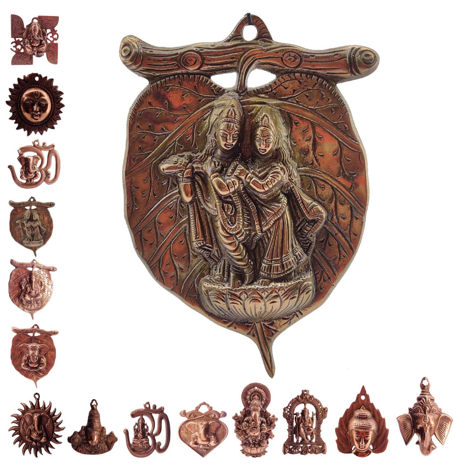 UR LITTLE SHOP Black Metal Radha Krishna Idol_Pack of 1_(L x W x H : 15 x 2 x 21 Cms)_Wall Hanging Black Metal Sculptures for Home Decoration_Pooja Room_Hall_Office_Showpiece_Festival Return Gifts