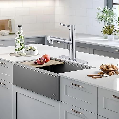 Miniatura 2 de Grifos de cocina, grifo de cocina cromado con rociador extraíble, moderno grifo de fregadero de cocina de acero inoxidable comercial RV grifo de