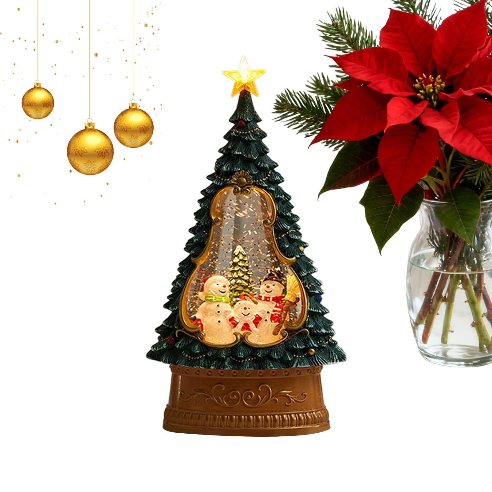 Boule À Neige De Noël Minuterie De 6 Heures avec Musique | Lumière Globe à Neige Père Noël Pour Cheminée Salle à Manger Étagère Chambre Appui de Fenêtre Ados