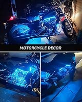 Vista 7 de Tira de luz LED de 12 V de 18 pulgadas, conectable, azul hielo, tira de luces LED impermeables para automóvil, motocicleta, carrito de golf