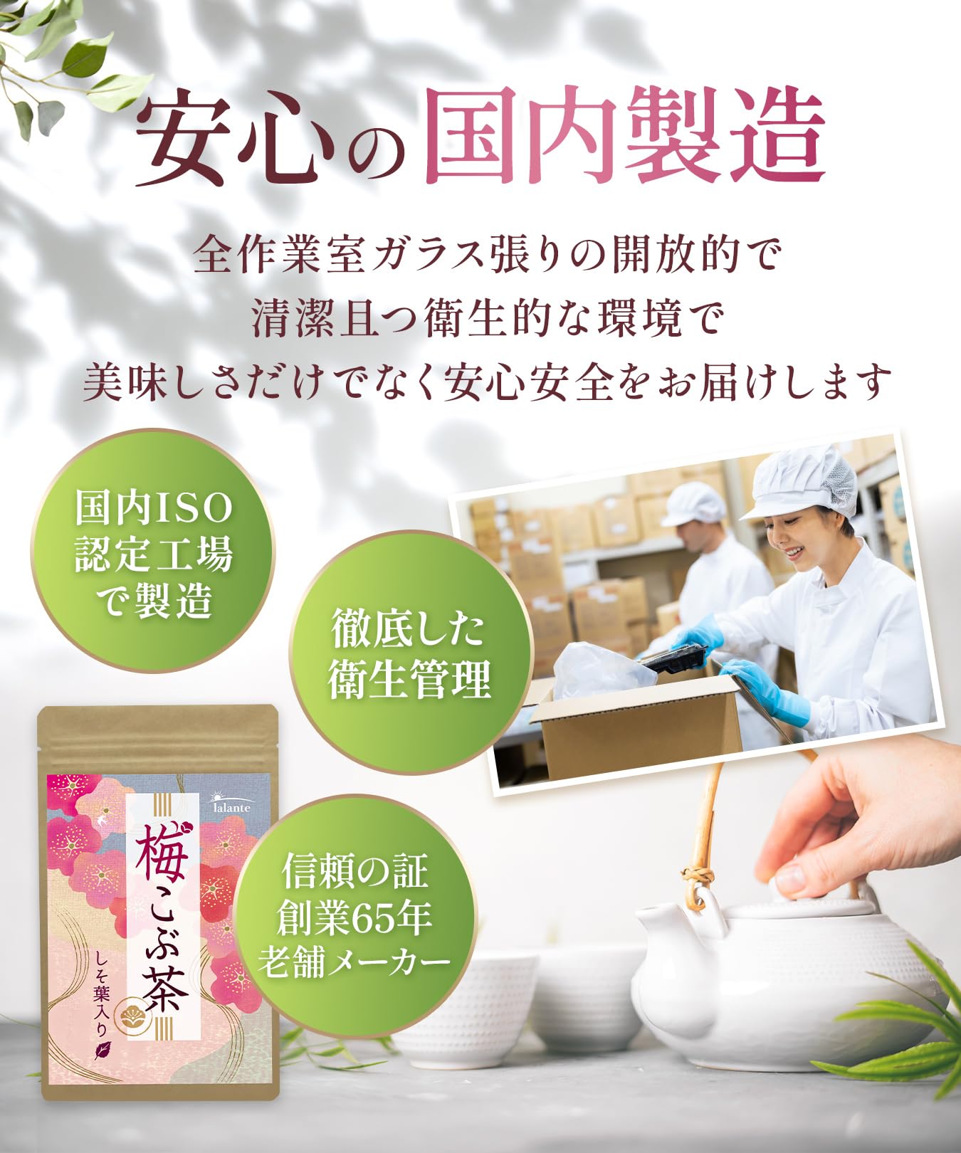 Amazon.co.jp: 梅昆布茶 80g（40杯分）国産素材・国内生産の 梅