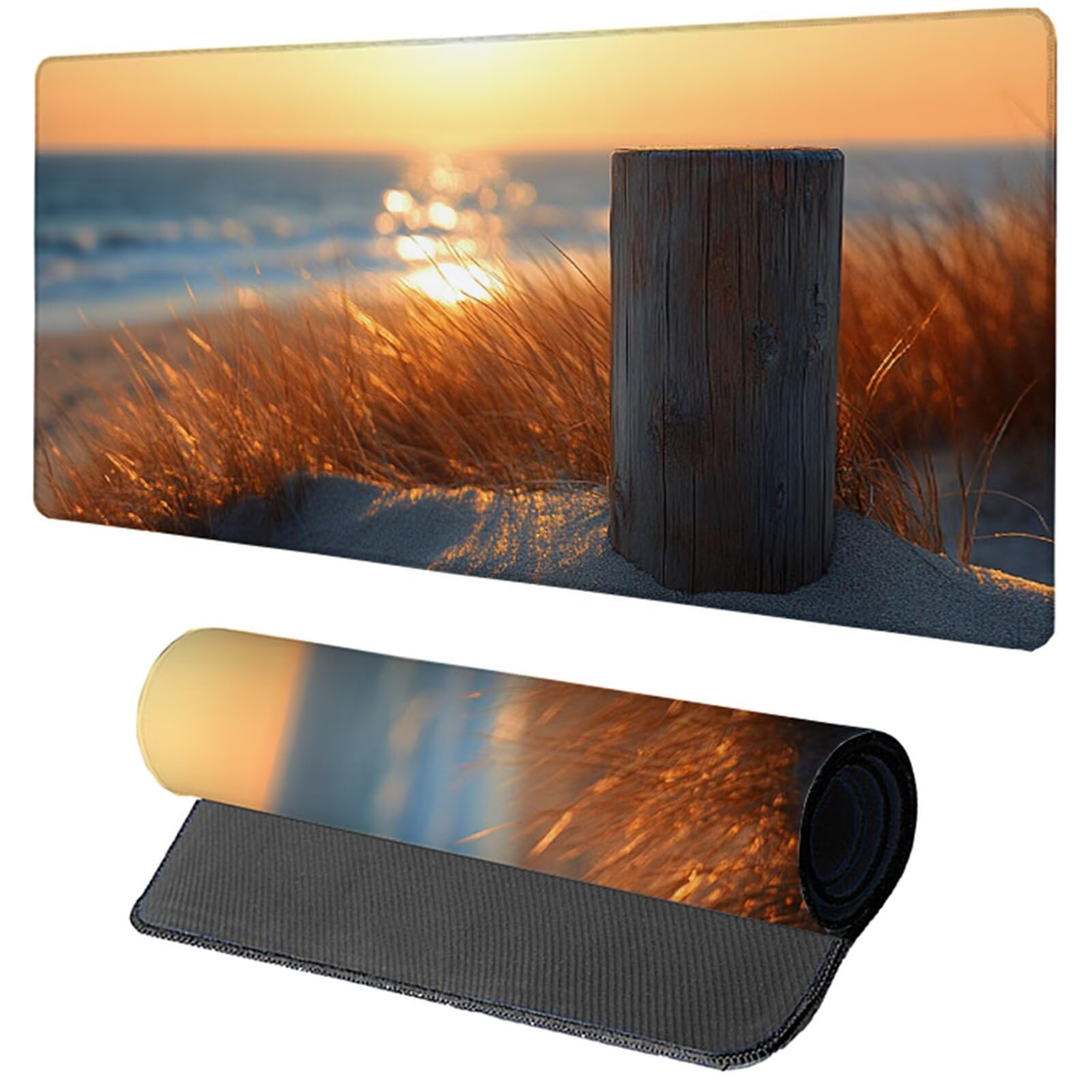 Podkładka pod mysz do gier żółta podkładka pod mysz XXL 1600 x 800 x 3 mm, podkładka pod mysz z krajobrazem podkładka na biurko duże ze zszytymi krawędziami do akcesoriów PC do gier, akcesoria biurowe