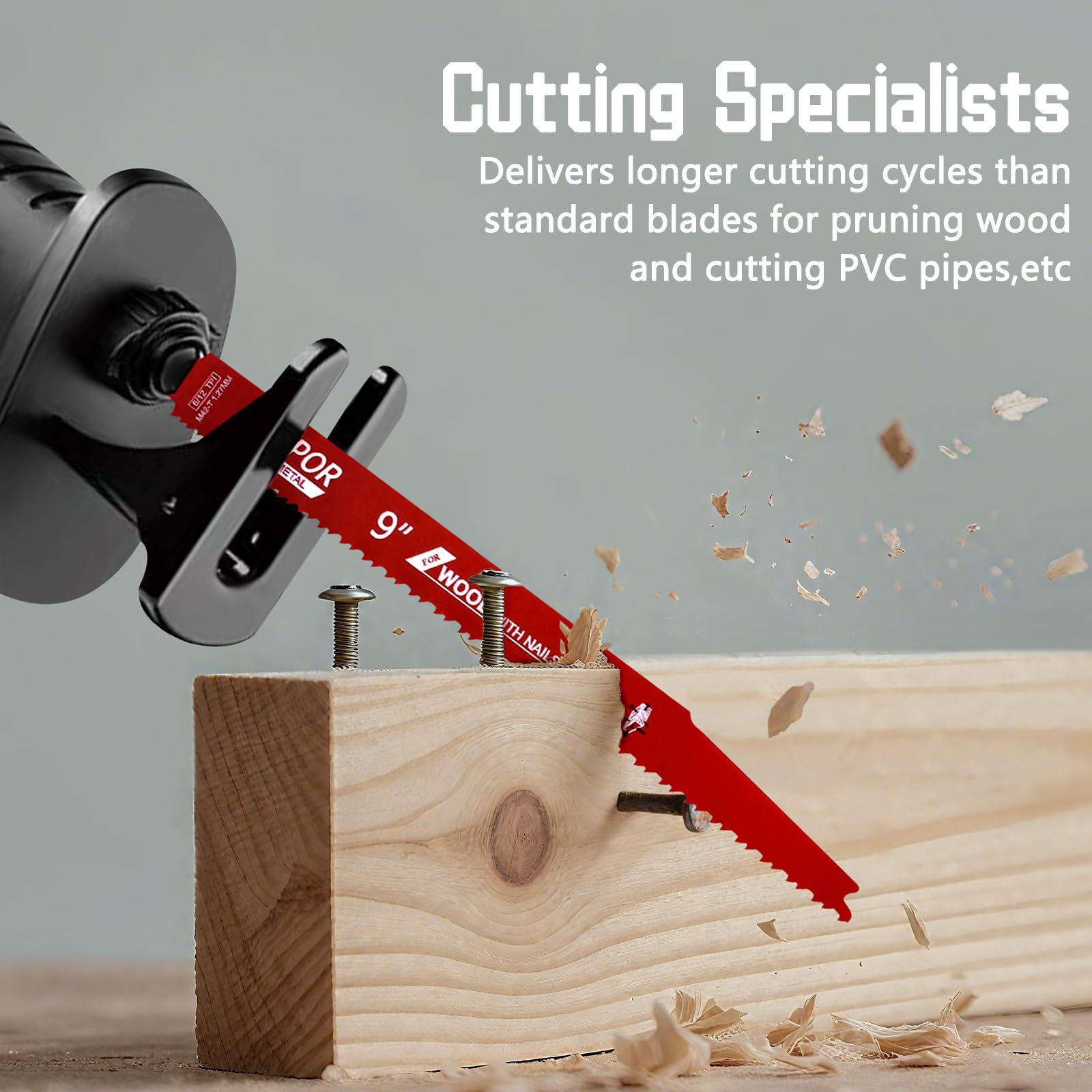 Paquete de 30 hojas de sierra recíproca bimetálicas de 9 pulgadas 6/12 TPI, hoja de sierra alternante Demo Demon para madera incrustada en clavos, palés de PVC, poda de jardín, poda de árboles,