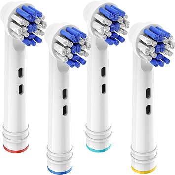 Toothbrush Heads for Oral B, 4 Pack Professional Electric Toothbrush Replacement Heads Compatible with Oral B Braun, Medium Soft Dupont Bristles Replacement Toothbrush Heads