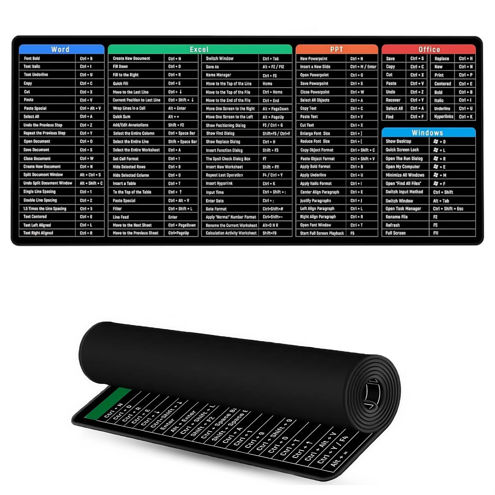 Tazweeq Excel Shortcuts Mouse Pad, Excel Cheat Sheet Mat, Extended - View #8