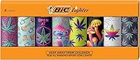 BIC Maxi Pocket Lighters Counterculture Series 8-Pack - Stylish Designs, Up to 3,000 Lights, Reliable Flame