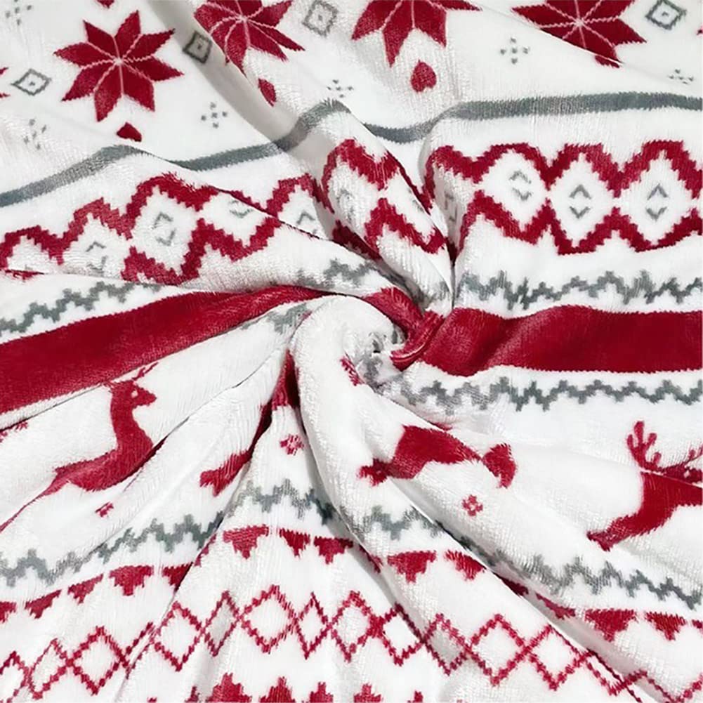 Manta Franela Reversible para Cama 160x200 cm, Manta con Motivos navideños, Manta Reversible de Microfibra para Cama y Sofa-Manta de Forro Polar Gruesa Cálida y Esponjosa, Fácil de cuidar