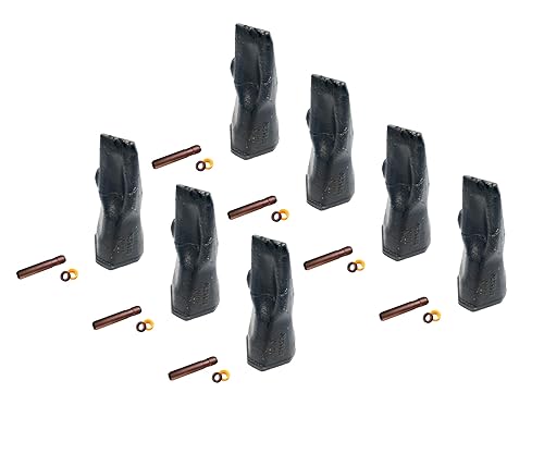 Miniatura 10 de Retroexcavadora de dientes 208-5236 punta larga con pasador y retenedor, compatible con adaptadores de la serie Caterpillar DRS230. (4)