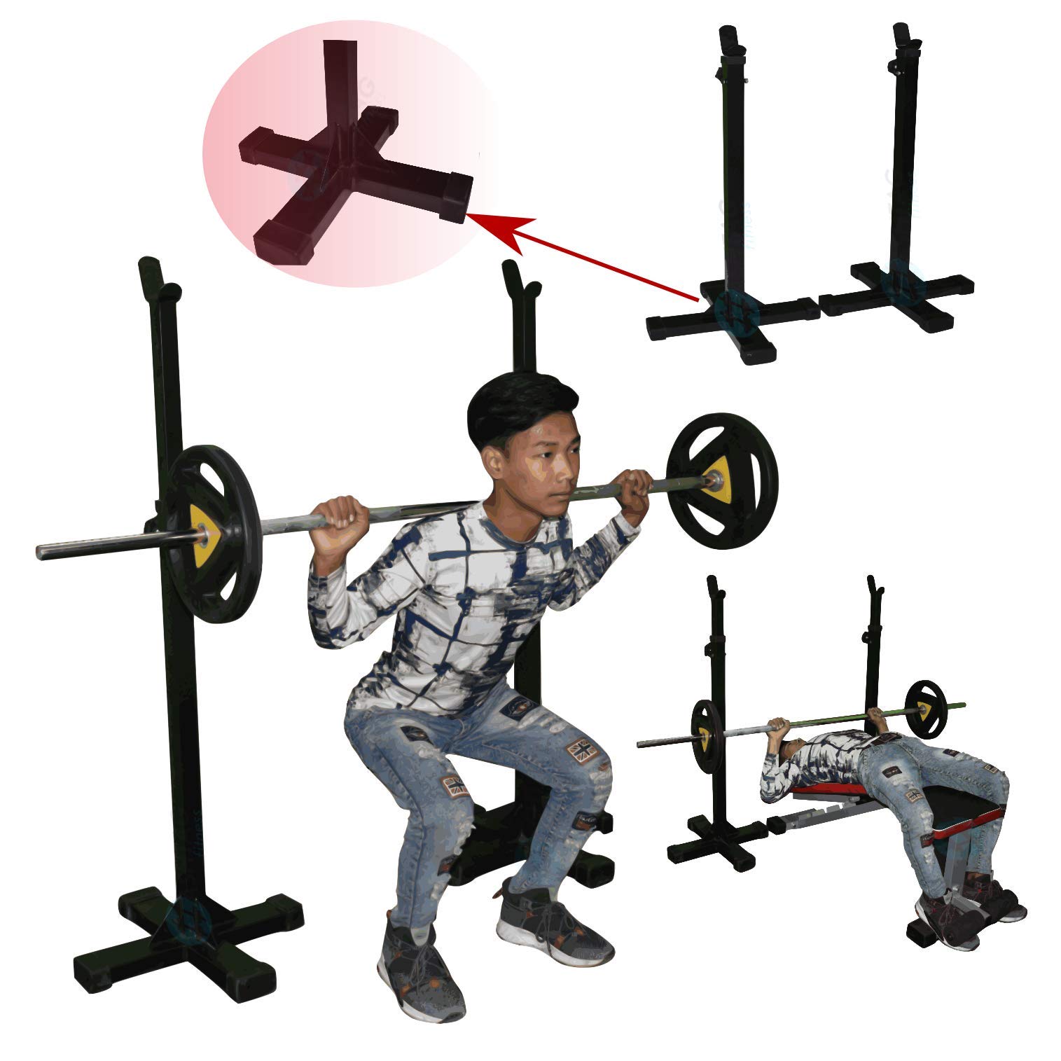 HASHTAG FITNESS Squat Stand Barbell Stand Home Gym equipments Squat equipments (B08TRKG6Z1) Amazon Price History, Amazon Price Tracker