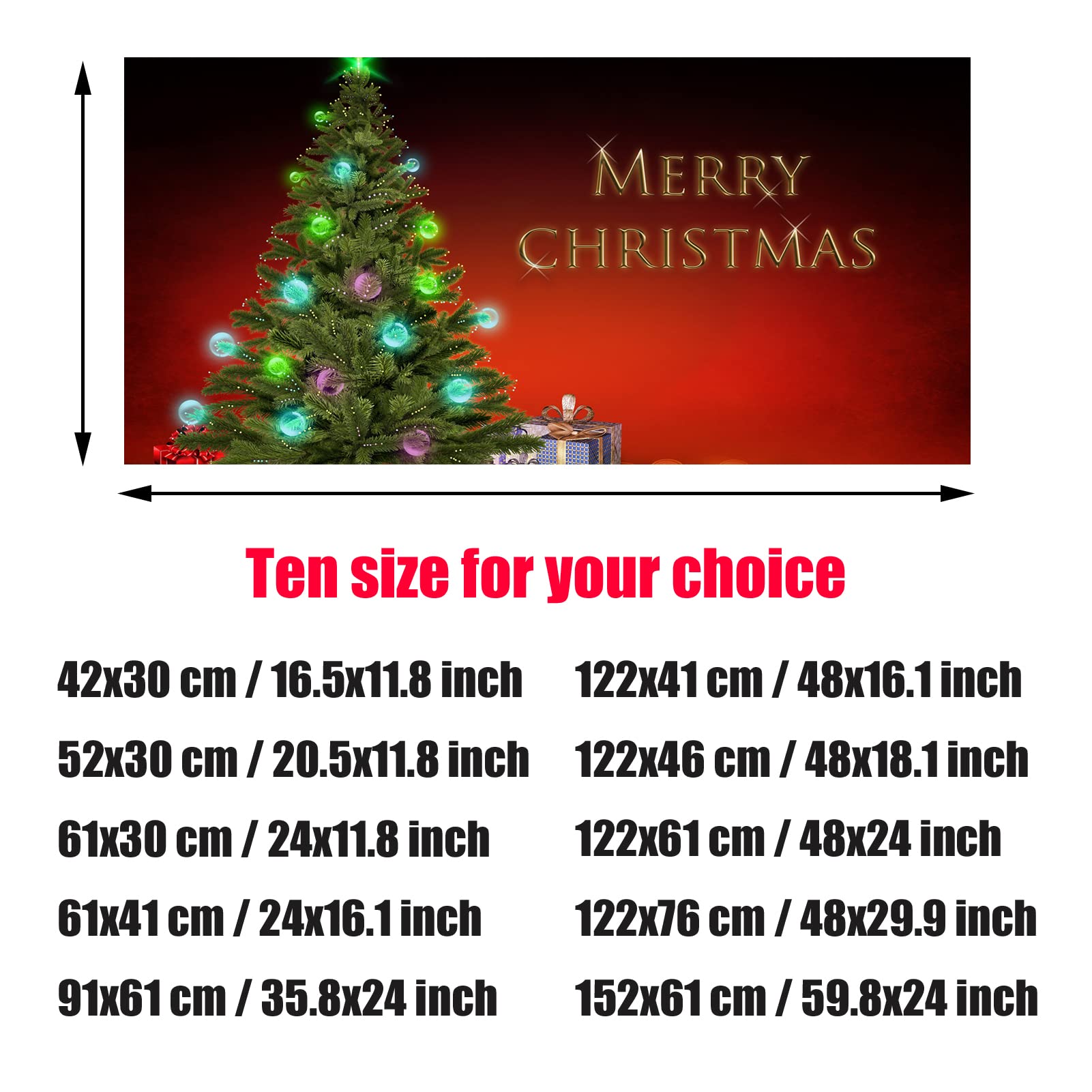 BAHULA Toile de fond pour aquarium Papier décoratif - Merry Christmas Aquarium Fond Poster PVC autocollant Décor Paysage 122 x 76 cm
