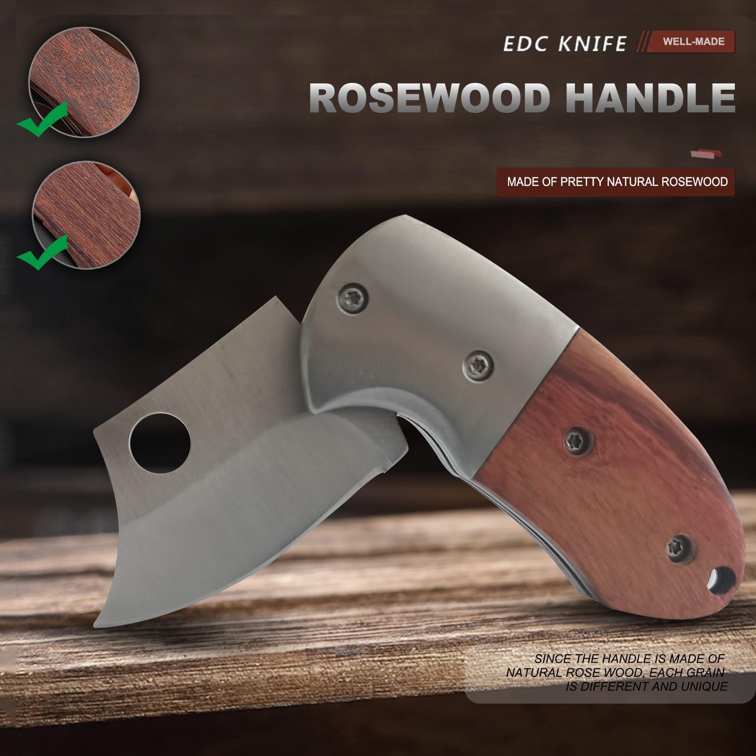 Coltello tascabile multiuso piccolo, coltello pieghevole EDC con lama affilata da 1,89 pollici per campeggio, escursionismo, caccia e fai da te.