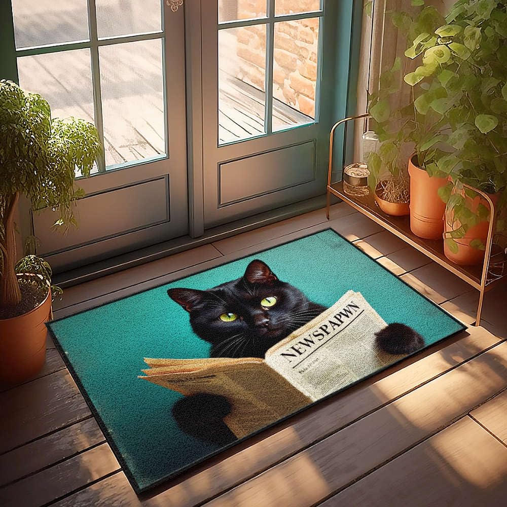 Paillasson d'extérieur chat tapis entrée grand format 65 x 90 cm