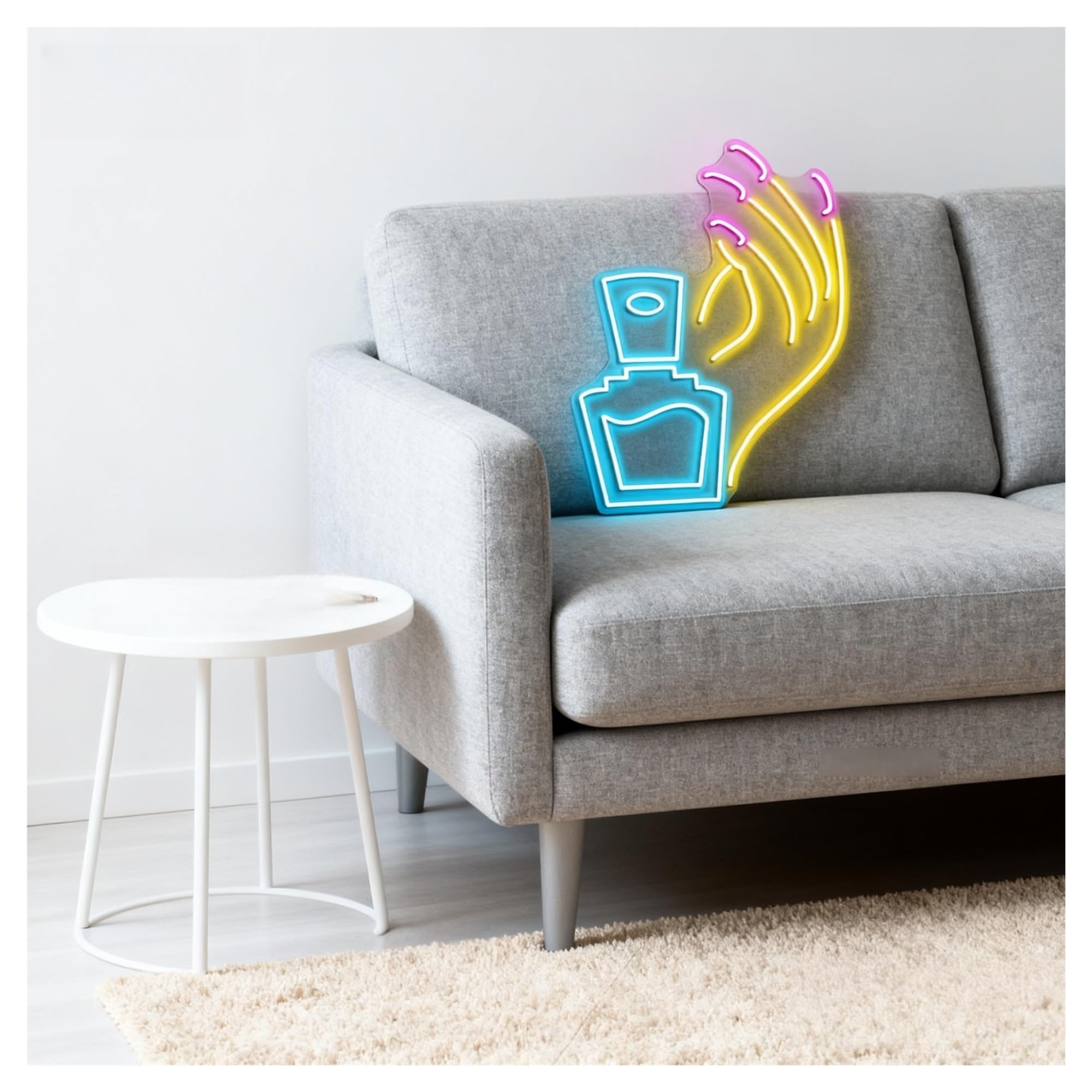 Decoración Lámparas Letrero De Neón Para Esmalte Manos Y Uñas, Ideal Para Decoración Salones Belleza, Con Brillo Ajustable 50cm(UN)