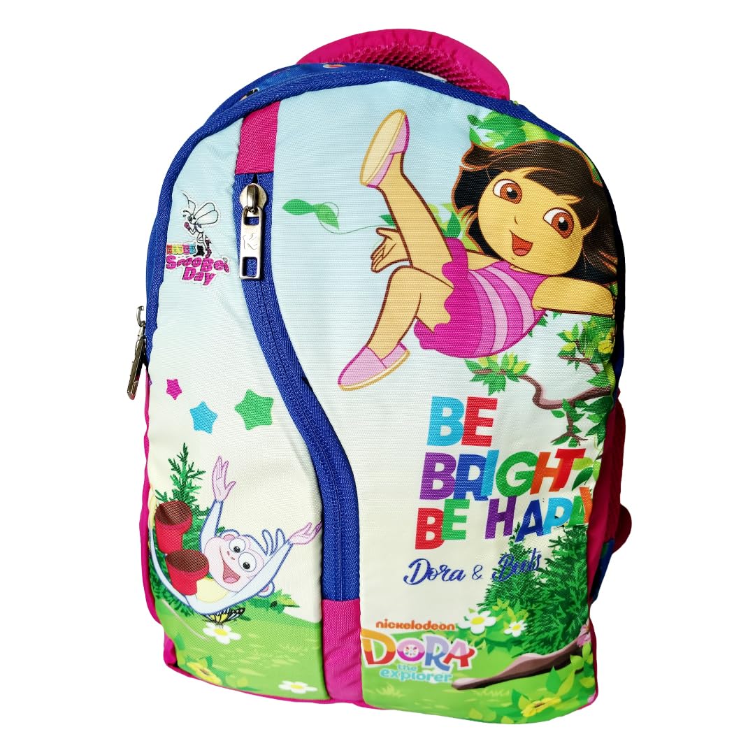 Scoobee Day CB 305 DoraPrint Small Size School Bag for Girls | 16 Liter Capacity| 2 Compartment Back Pack| Pink Colour|Tution bags|college Backpack