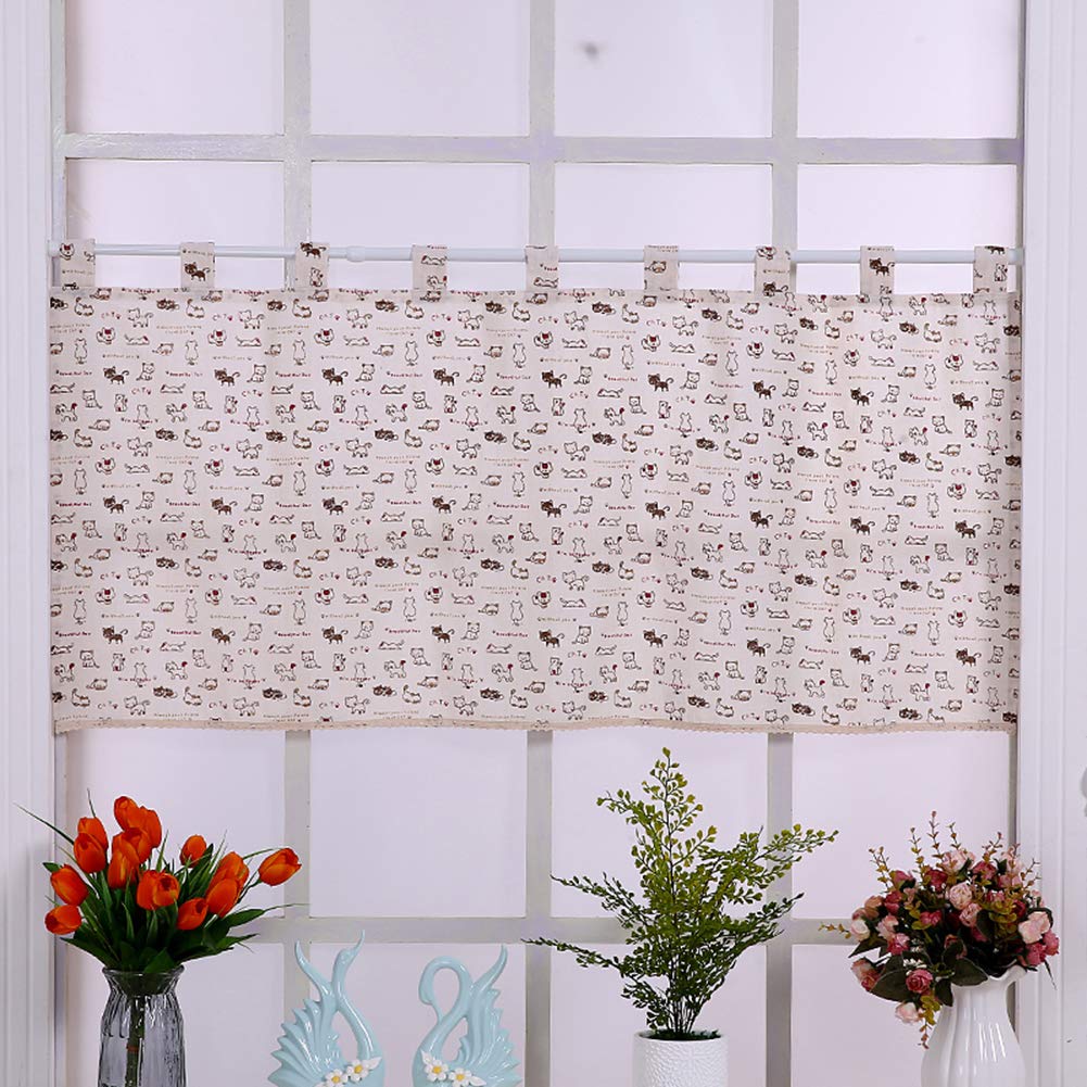 Cortina corta OKUOKA de lino ideal para decorar tu ventana de cocina o café