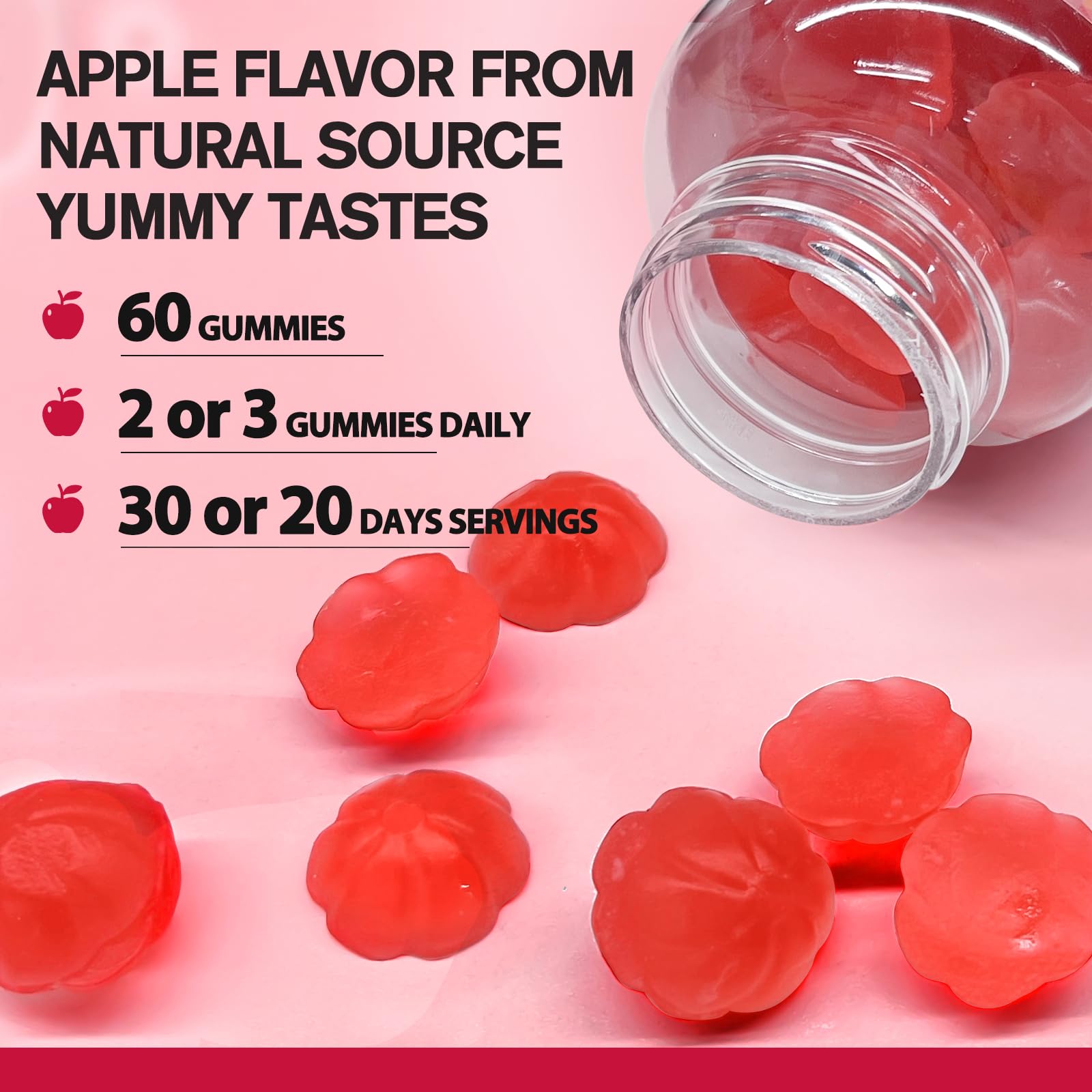 Probiotic Fiber Gummies w/ Psyllium Husk, High Fiber Supplement, Apple — Amazon image 6
