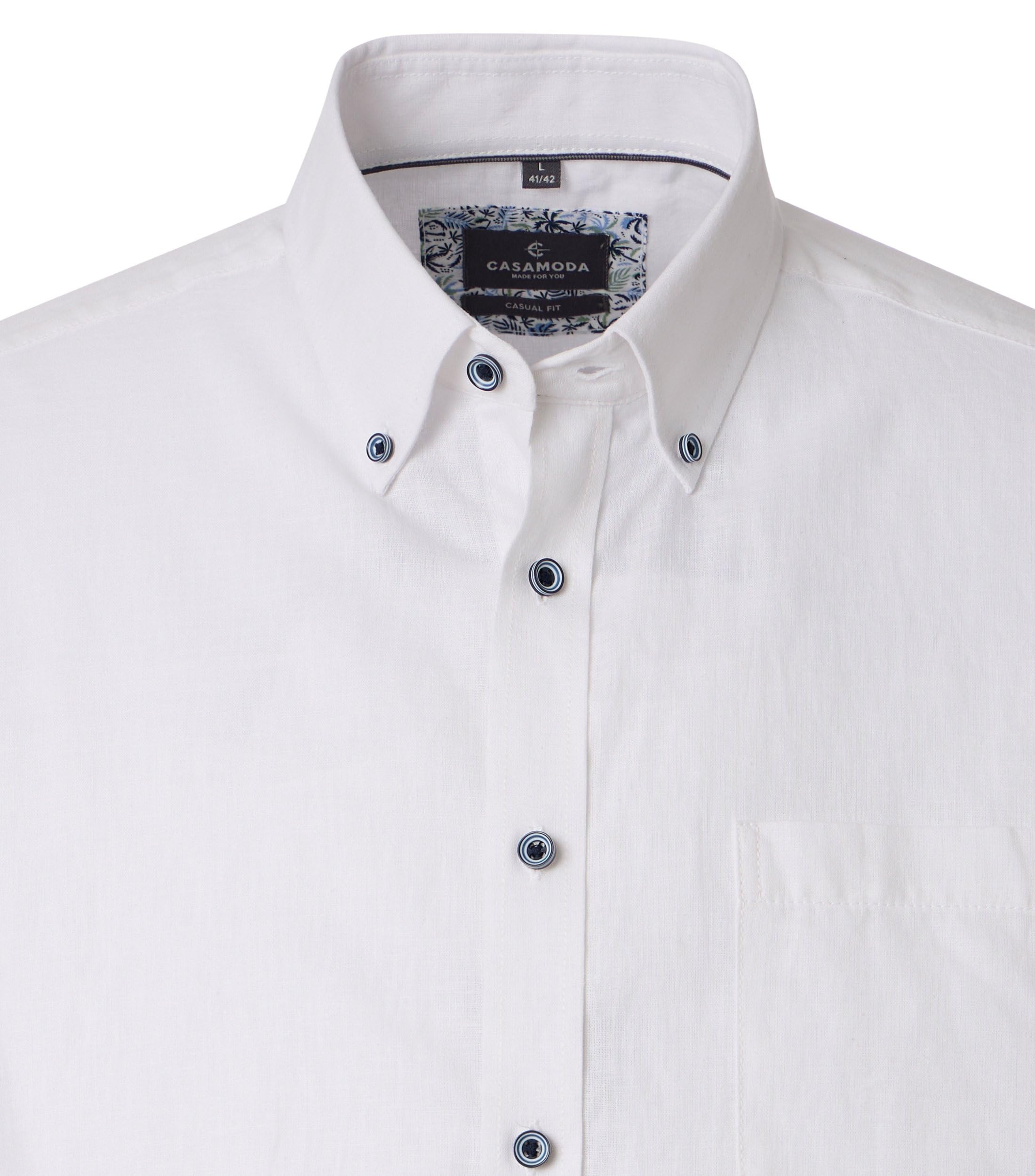 CASAMODA Leinenhemd Kurzarm Uni Comfort Fit
