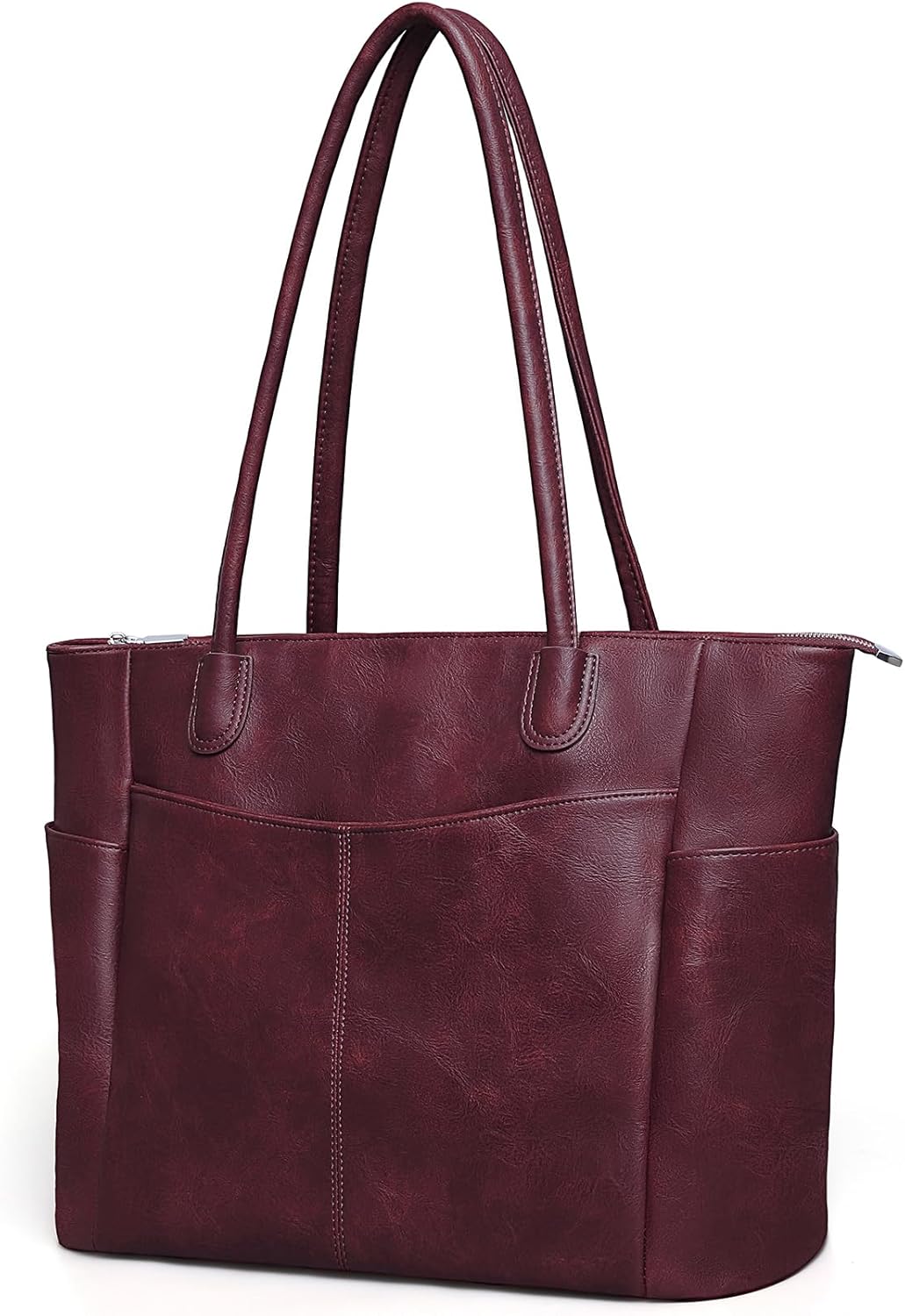 Large Tote Bag for Women Work Vegan Leather 23L Womens Tote Purse with Zipper Ladies Handbags