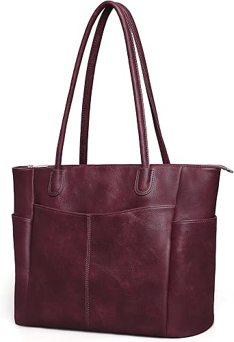 Large Tote Bag for Women Work Vegan Leather 23L Womens Tote Purse with Zipper Ladies Handbags