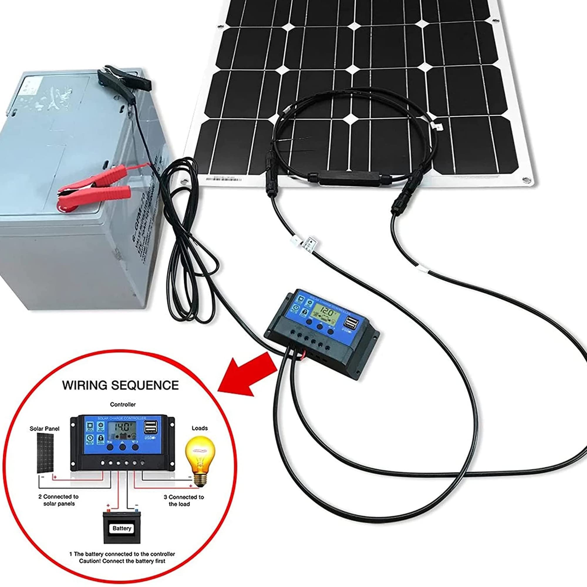 Kit di 2 pannelli solari da 300 W per camper, barca, caravan, modulo ad alta efficienza, caricatore di alimentazione fotovoltaico, completo di accessori