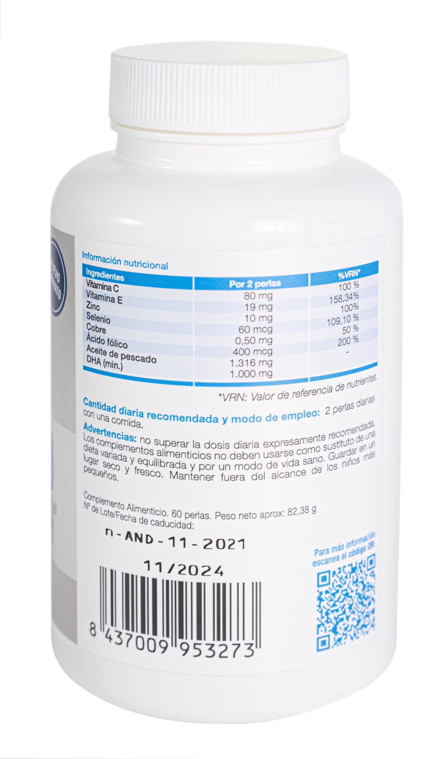 Nua Biological AndronuaDHA® – Omega-3 Alta Concentración 1000 mg DHA – Fórmula para Fertilidad Masculina – Omega-3, Hidroxitirosol, Vitaminas y Minerales – 60 Cápsulas (1 Mes)