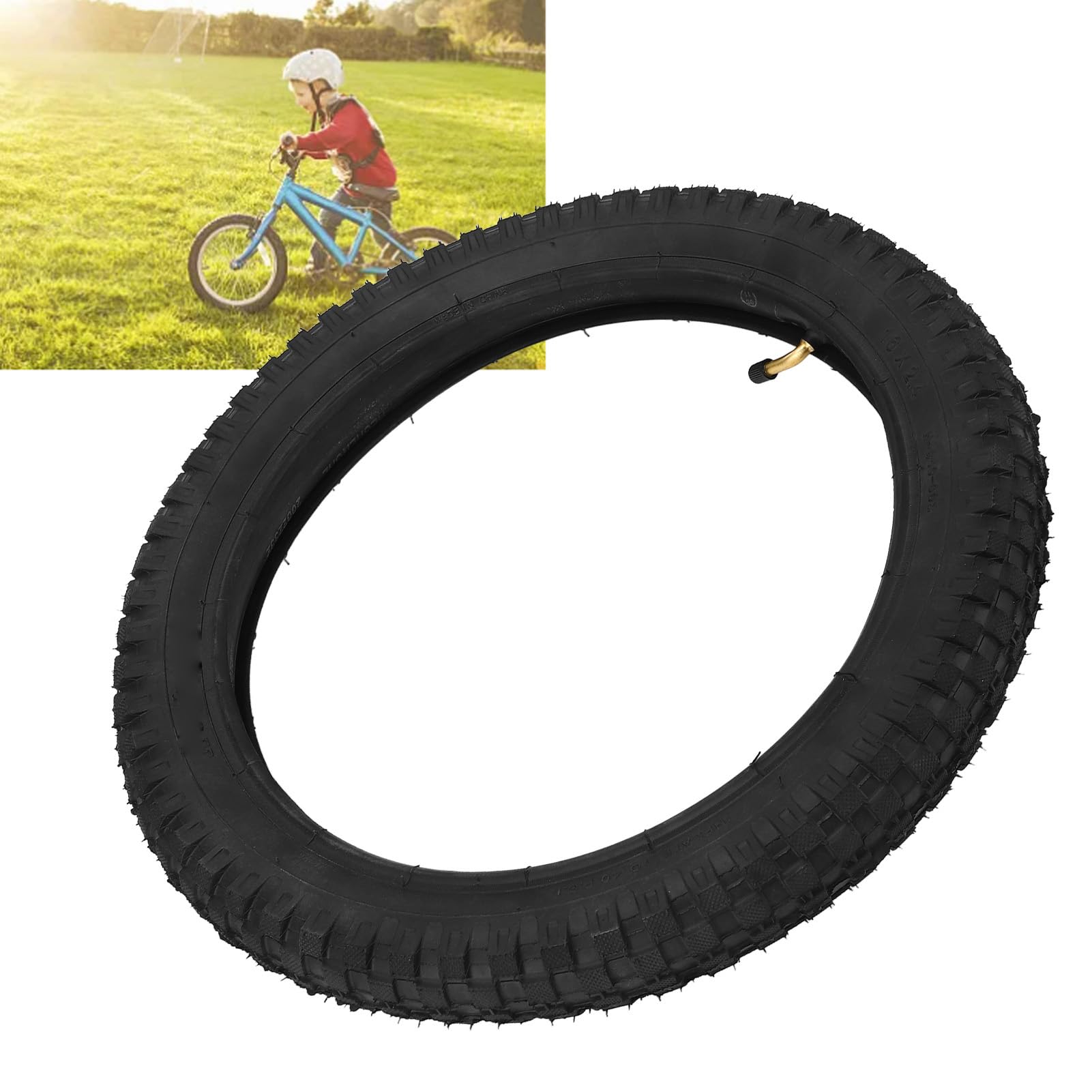 Neumático de Bicicleta para Niños de 16 Pulgadas Neumático de Bicicleta de Cross 16x2,4 Neumático de Bicicleta para Niños de 16x2,4 Cámara de Neumático de 16x2,4 Neumático
