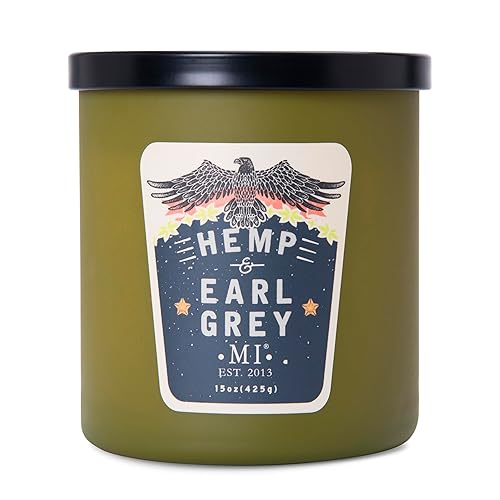 Manly Indulgence Hemp & Earl Grey Scented Candles for Men,