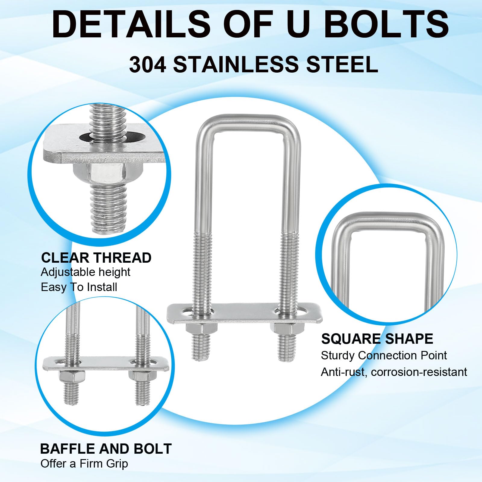 PATIKIL Square U-Bolts - Image 3
