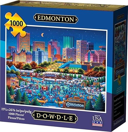 Dowdle Edmonton 1000 Piece Jigsaw Puzzle - Winter Festival City Scene Folk Art