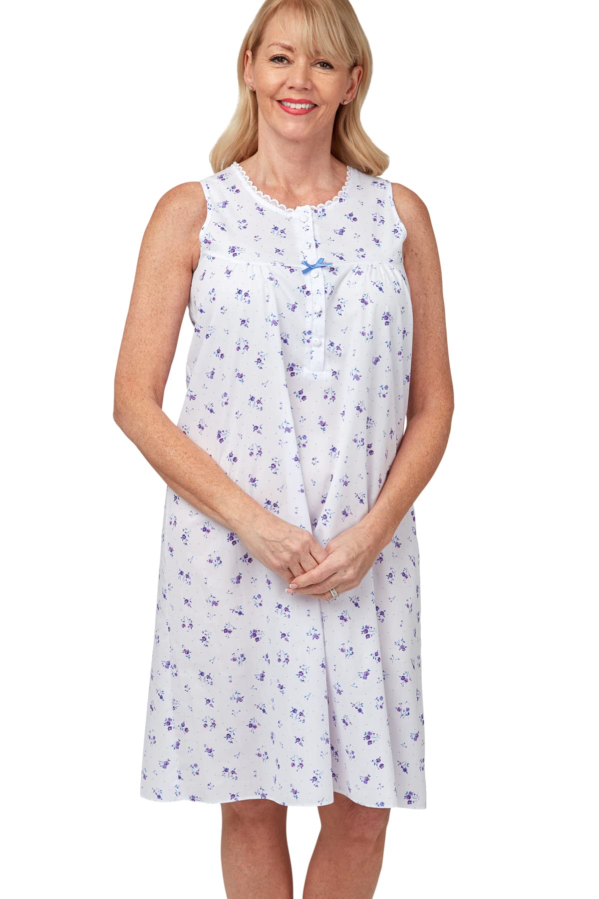 Marlon Women's Harriet Nightie, Penny Blue, 28-30