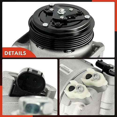 Miniatura 8 de A-Premium Compresor de aire acondicionado con embrague compatible con Jeep BU Series Renegade y Fiat 500X, 2016 2017 2018, 1.4L 2.4L