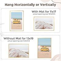 Vista 701 de Fun Memories Portarretratos de metal de 16 x 20 pulgadas con paspartú de 11 x 14 pulgadas, acabado de aluminio cepillado, parte delantera de vidrio