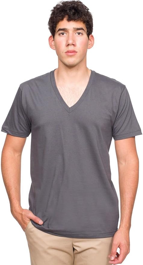 American Apparel Men's Unisex Fine Jersey Short-Sleeve V-Neck | Amazon.com