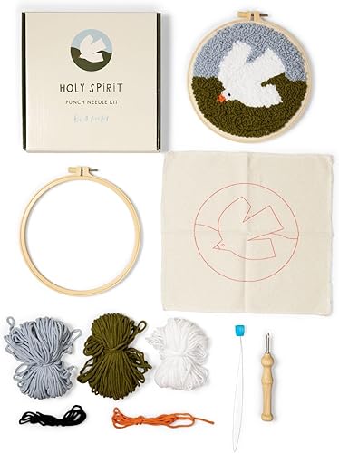 Kits de iniciación de bordado de aguja católica para niños y adultos principiantes, incluye instrucciones, tela de aguja de perforación, hilo, aro