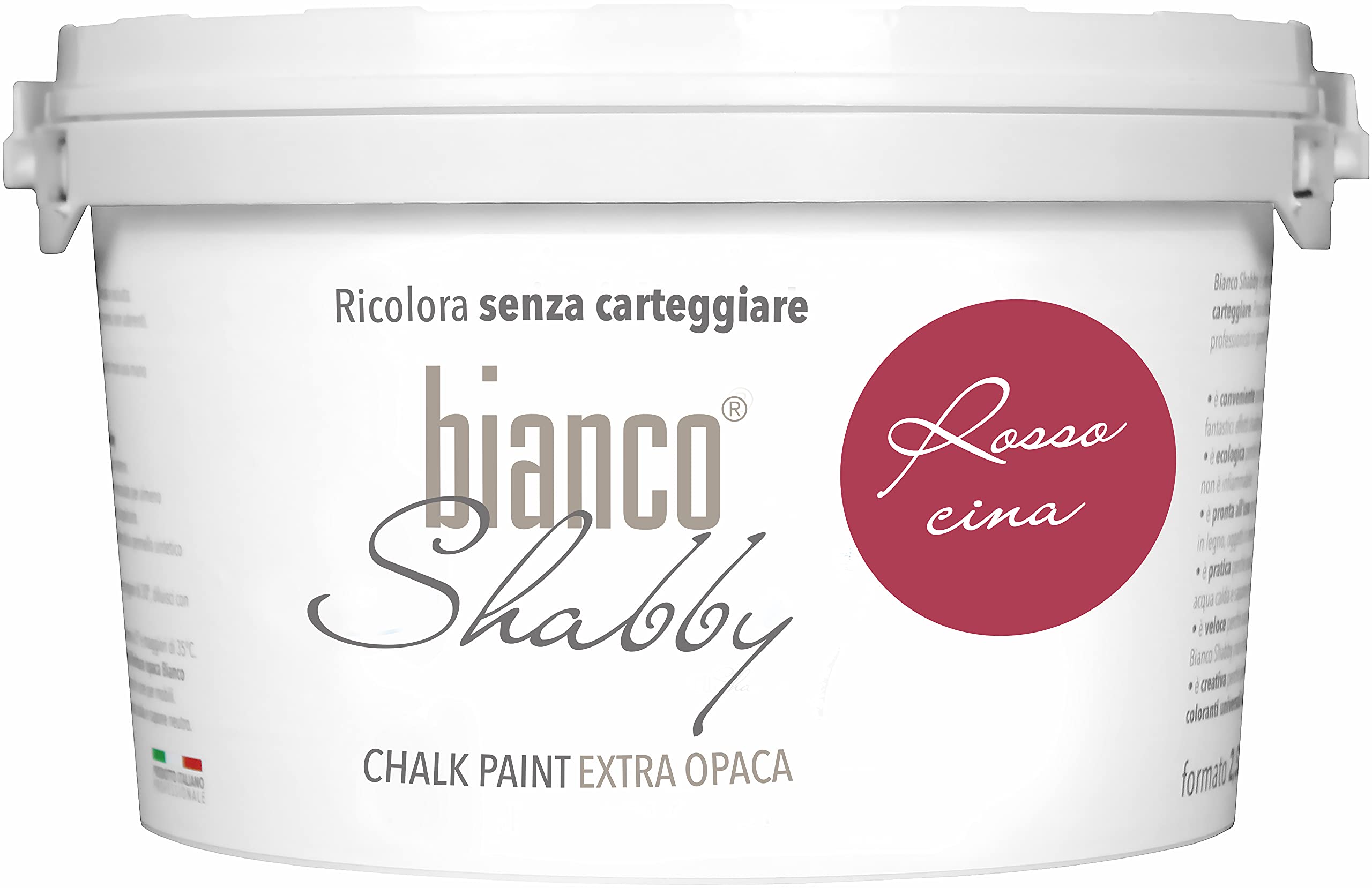 Bianco Shabby China Red Bianco Shabby® Rosso Cina (China Red) Water-Based Chalk Paint For All Surfaces – Extra Matt Finish (2.5 Litres)