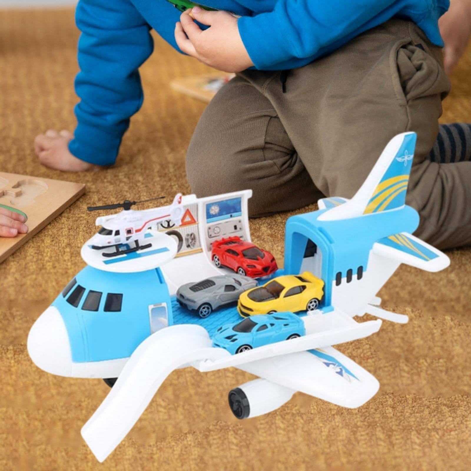 Milageto Juego de Juego de Coche de avión de Transporte de Carga, Juego de Coche de avión de Transporte, Juguete de avión de Transporte, Juguete de avión para
