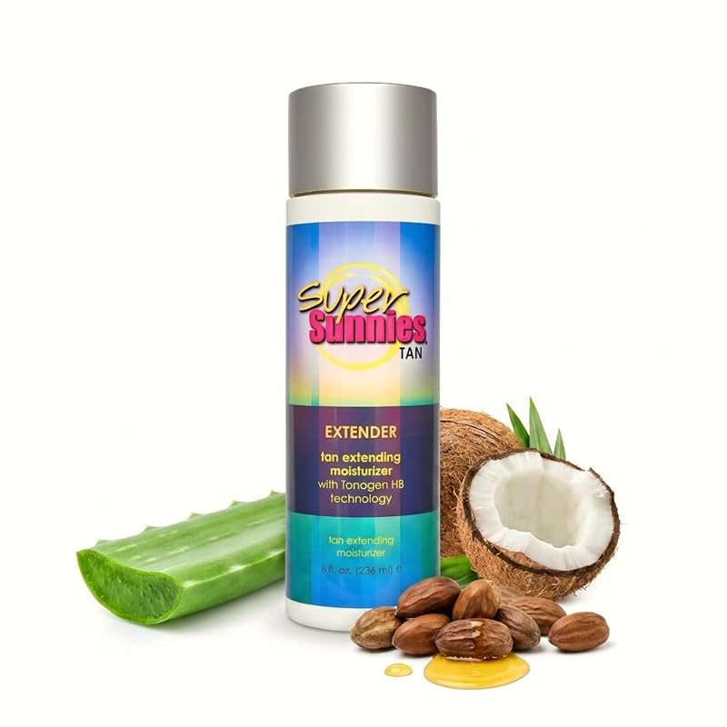 Loção hidratante autobronzeadora Super Sunnies para uso interno e sem sol, 240 mL