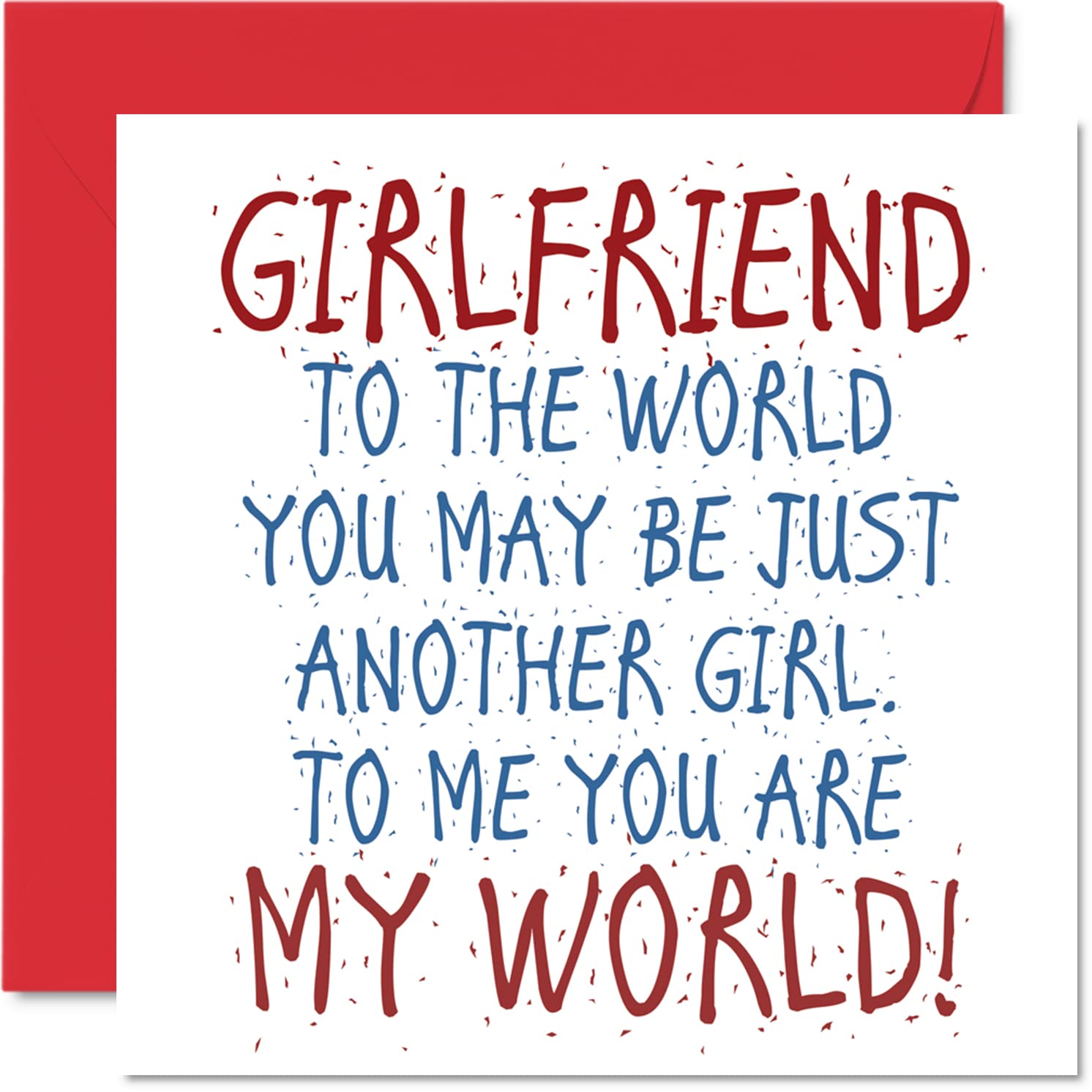 Lovely Valentines Cards for Girlfriend - Girlfriend You Are My World - Happy Birthday Card from Boyfriend, Birthday Gifts, 145mm Girl Valentines Card, Greeting Cards Gift for Girls