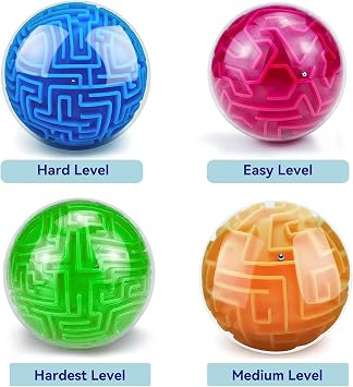 2 Pack 3D Maze Ball Puzzle Games, Travel Toys for 6+ Boy Girl Gifts Ideas