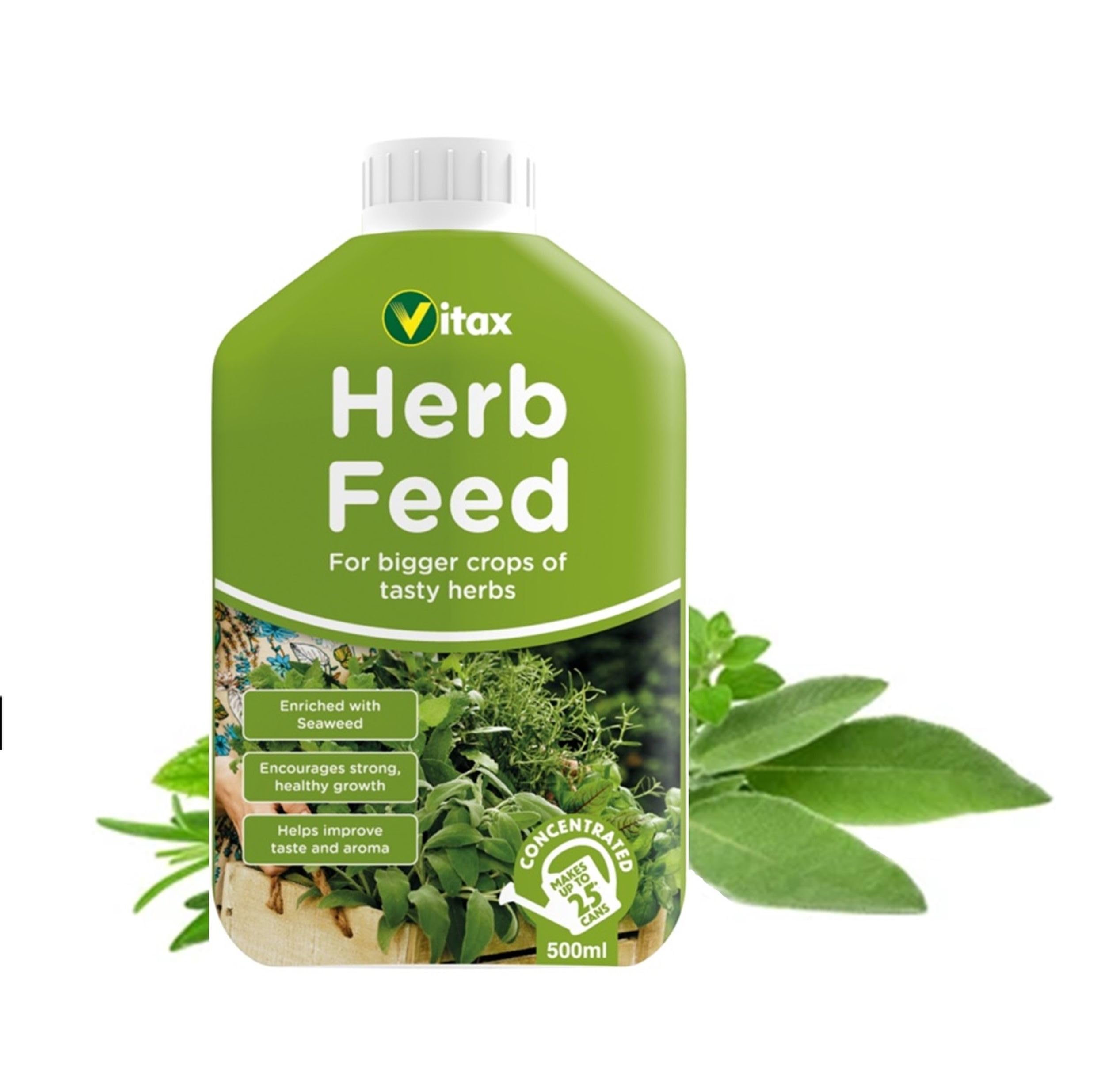 Vitax Liquid Herb Feed. Concentrated 500 ml - Makes 112 Litres of feed
