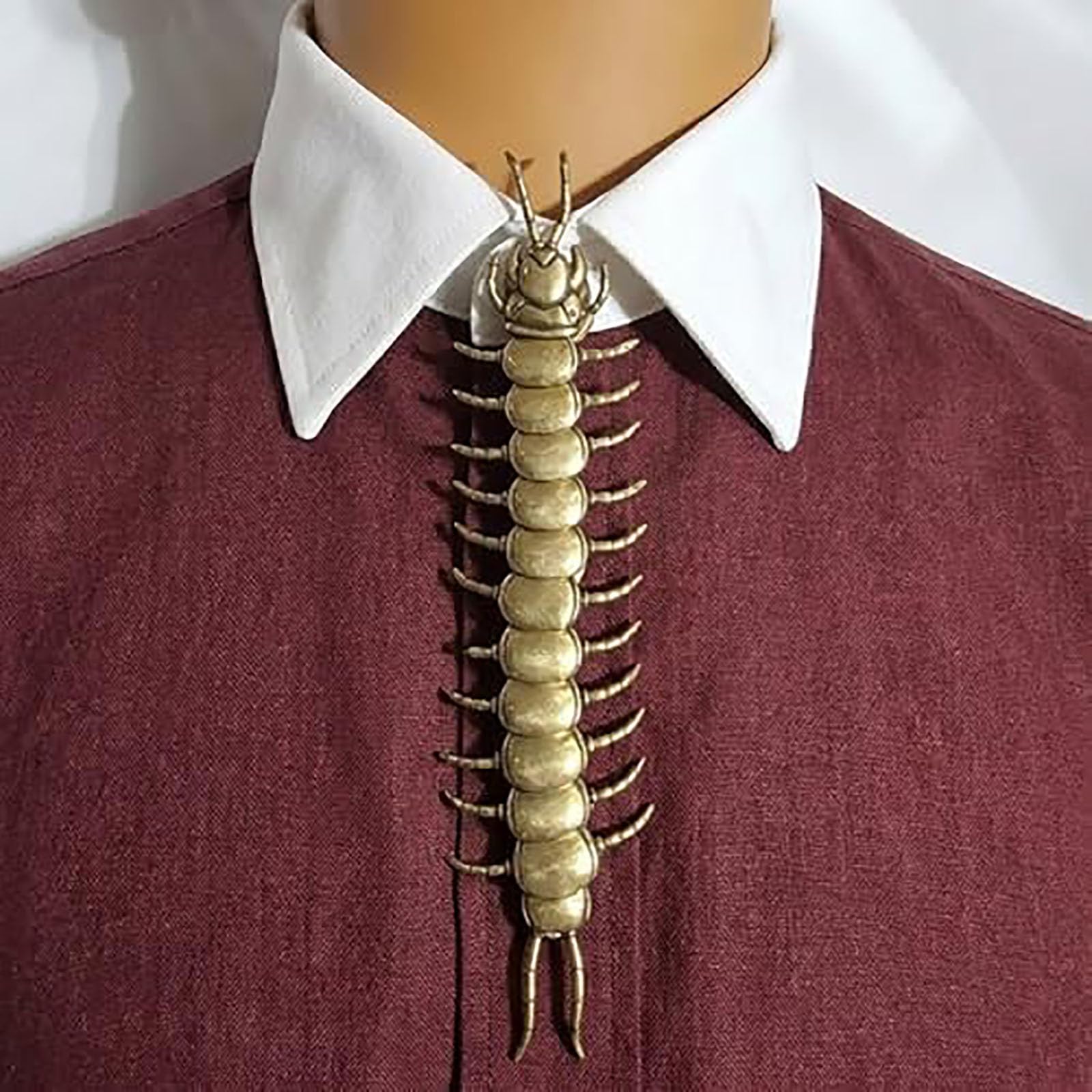 Cache-bouton Centipede, Clip de bouton rétro en laiton mobile, Manchon décoratif animalier, Broche et accessoire pour col de vêtement
