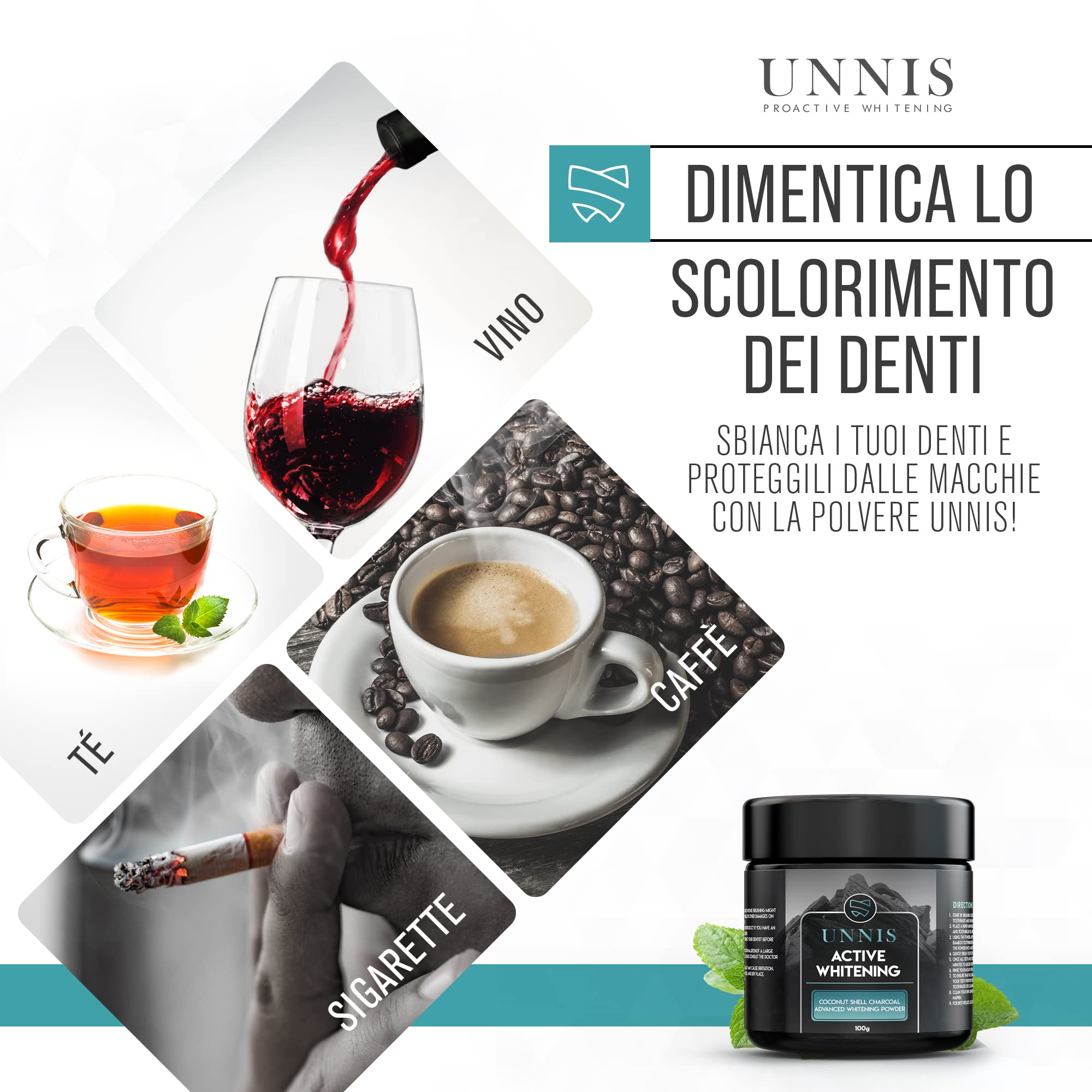 Carbone Attivo Kit Sbiancante Denti Professionale Dentifricio Carbone Attivo Denti Sbiancante Per Denti Sbiancamento Dentale Polvere Sbiancante Dental Care Charcoal Teeth Whitening Powder