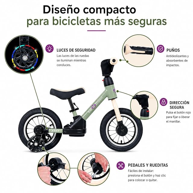 Foto 4 de 7 de Kidcruiser PedalPlay - Draisiana evolutiva de 2 años, Ideal para Aprender a Montar en Bicicleta, con Ruedas…