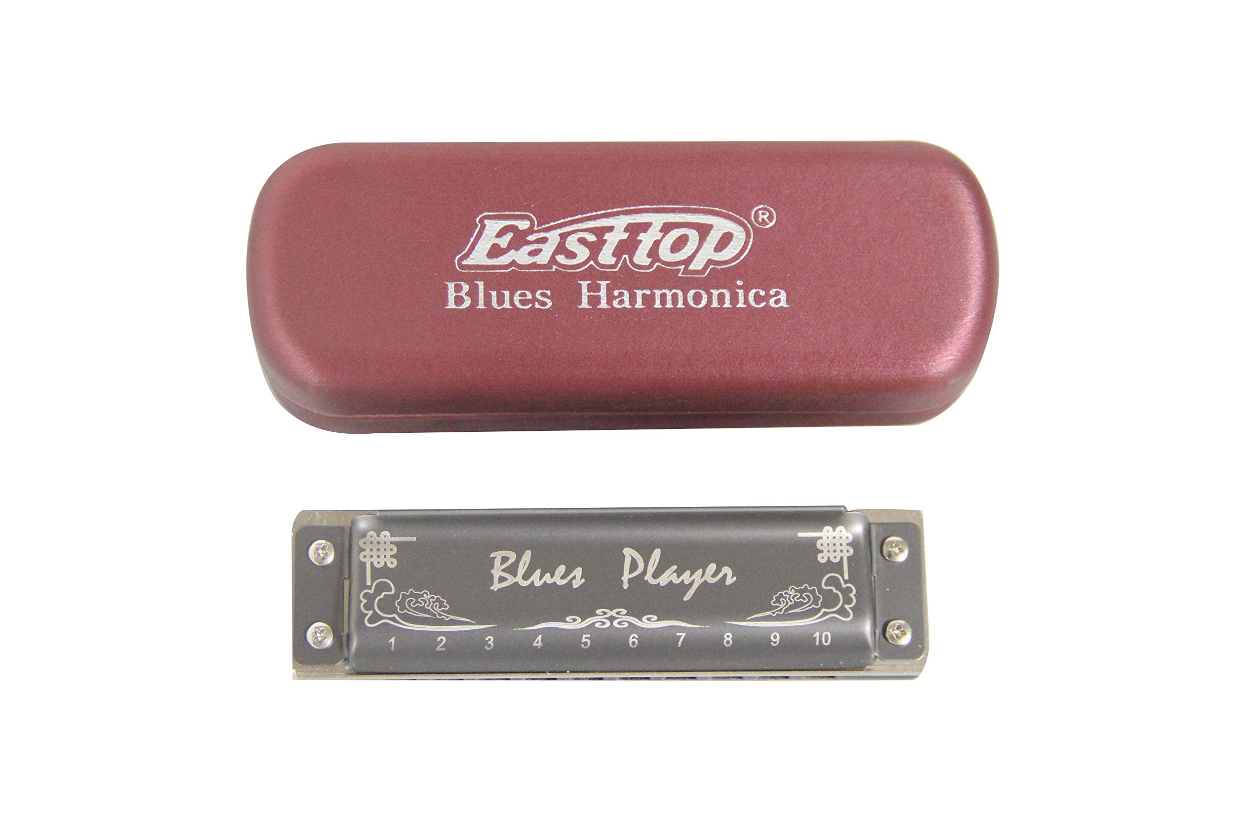 East Top 10 Holes Professional Diatonic Blues Harmonica Key of C per adulti, musicisti professionisti e studenti