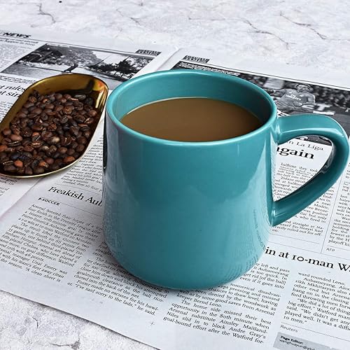 Miniatura 10 de Bosmarlin Taza de café de cerámica brillante, taza de té para la oficina y el hogar, 18 onzas  532 ml., apta para lavavajillas y microondas