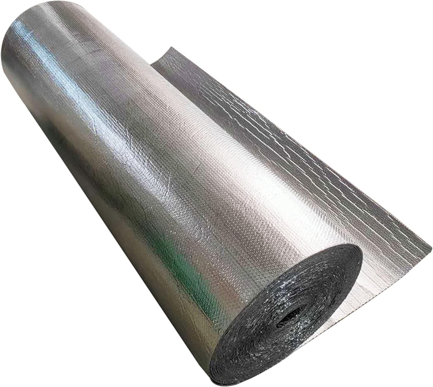 Folia izolacyjna, samoprzylepna dwuwarstwowa aluminiowa folia bąbelkowa w rolkach izolacyjnych na poddasze, podłogi(1x5m/3.2x16.4ft)