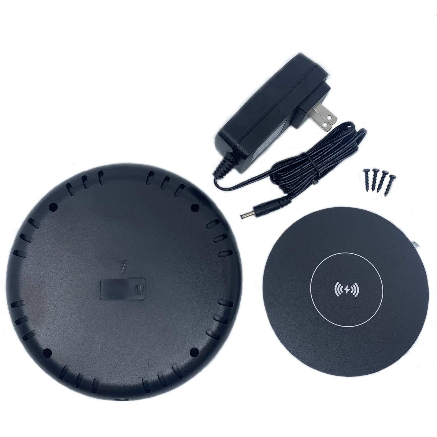 Ofg Products Wireless Charger Invisible Charging Station Mounts Under Counter Desk Nightstand Ultra Thin Pad Charges Phone Thru Surfaces Up To 1 5 Thick Qi Compatible With Iphone Samsung Etc