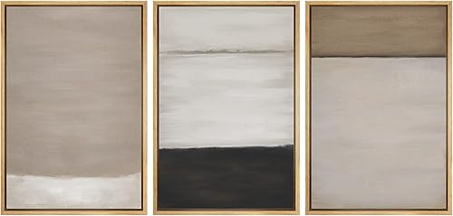 SIGNFORD - Juego de 3 lienzos enmarcados para pared, bloques de colores pastel estilo grunge, formas abstractas, moderno, nórdico, minimalista, para